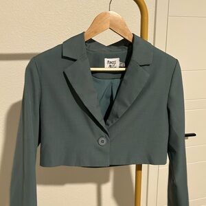Princess Polly Teal Cropped Blazer